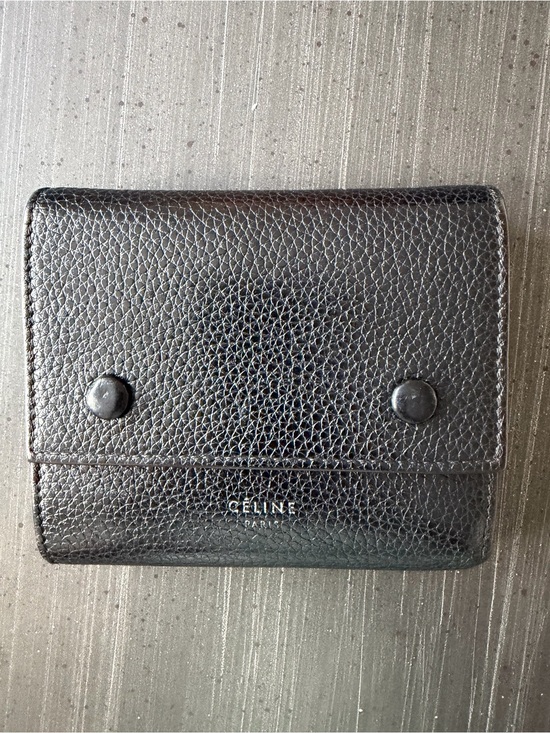Celine Handbags - Celine Black Pebbled Leather Wallet